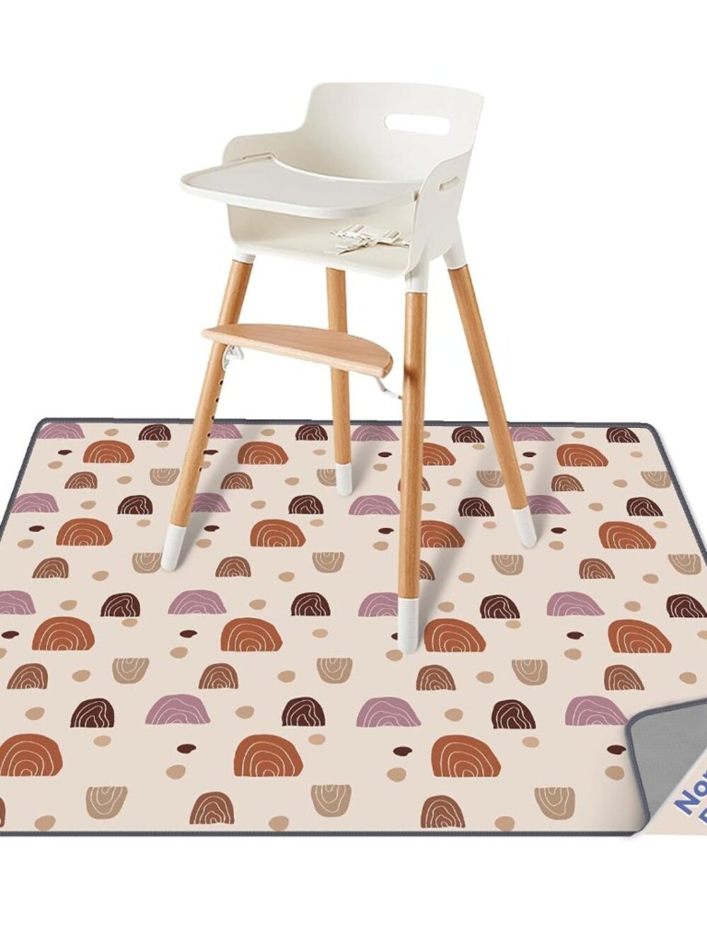 Baby Splat Mat for Under High Chair, 50.4 x 50.4 Inch Wipeable Splash Mat, Water